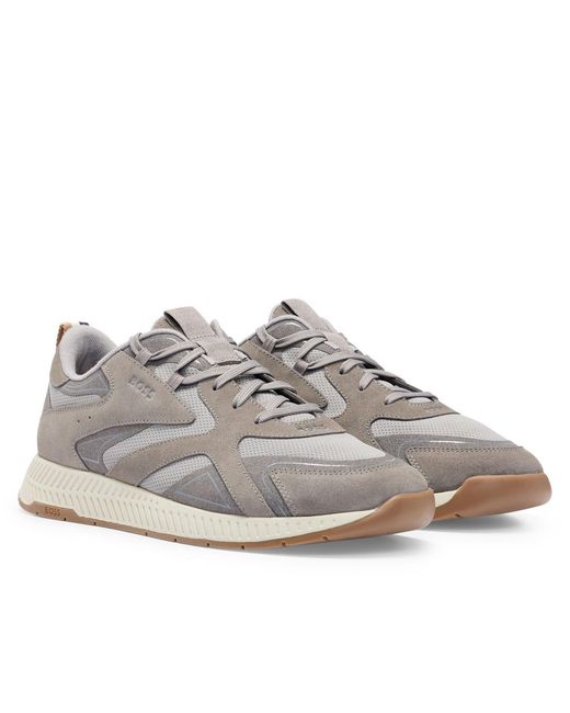 Boss Gray Titanium Runn Sdly 10214574 01 Low-Top Trainers for men