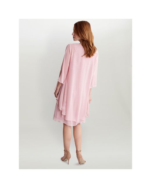 Gina Bacconi Pink Aribelle Short Empire Waist A-Line Dress