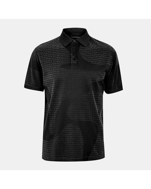 Emporio Armani Black Short-Sleeve Polo Shirt for men
