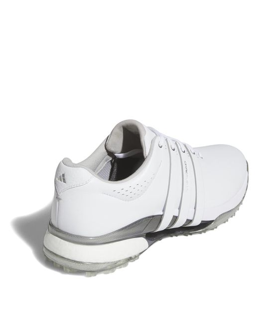Adidas White Tour360 25 Wide Spikeless Golf Shoes for men