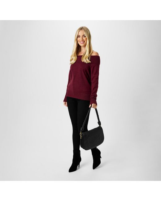 Biba Red Knitted Bardot Jumper
