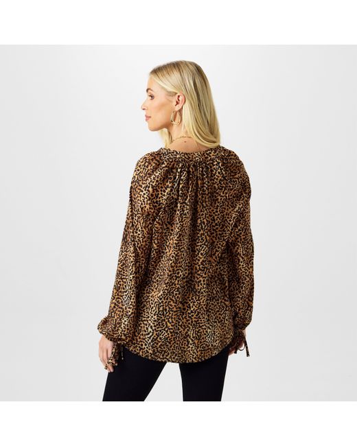 Biba Brown Button Through Blouse