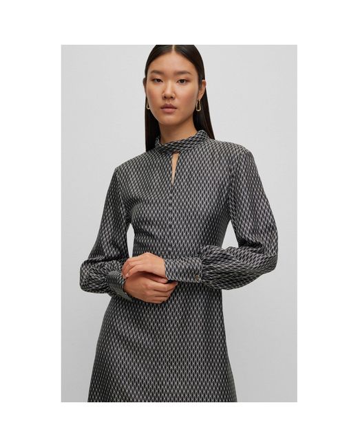 Boss Gray Dealyna Wrap Design Dress