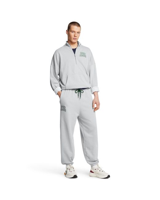Under Armour Gray Closed Hem Fleece Terry Joggers for men