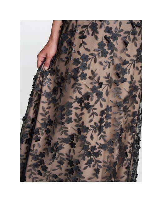 Gina Bacconi Multicolor Keira 3D Flower Maxi Dress