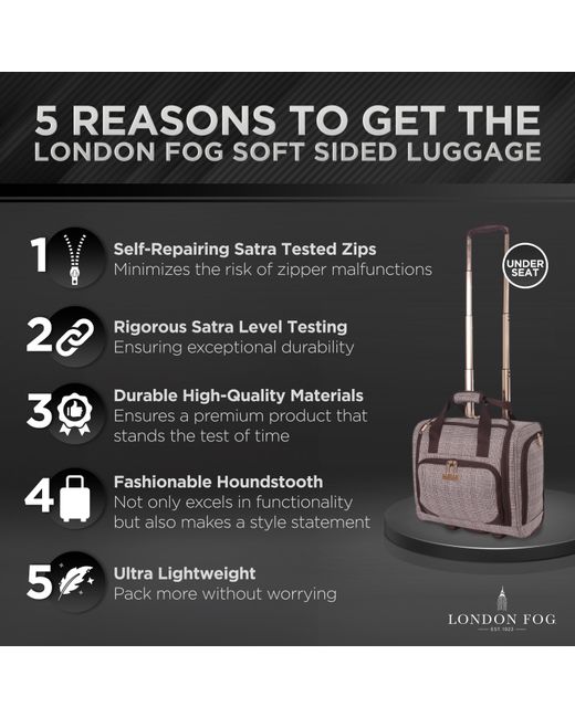 London Fog White The Newbury Soft Shell Hold Luggage And Cabin Case
