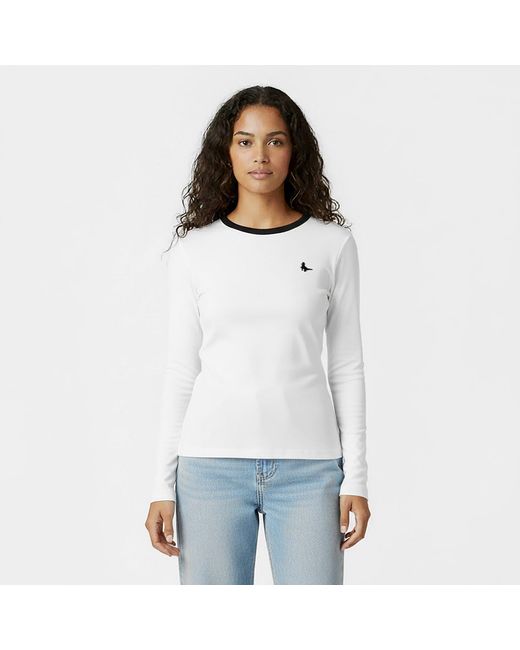 Jack Wills White Jack Trinkey Long Sleeve Ringer T-Shirt
