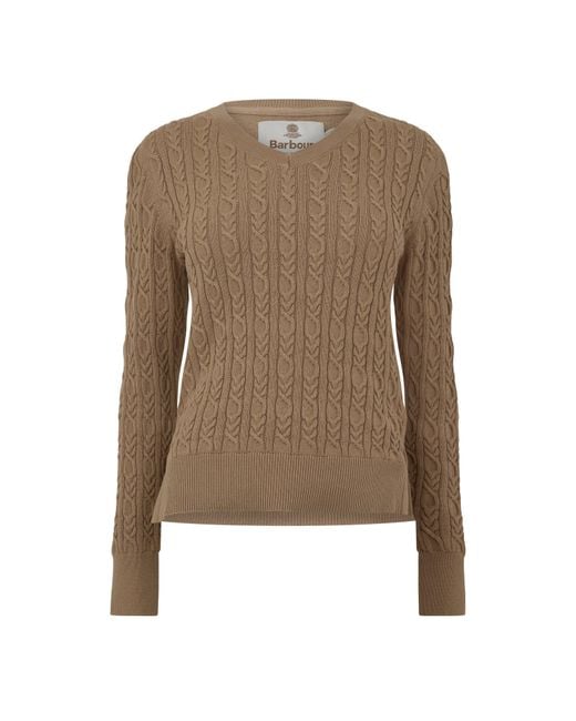 Barbour Brown Hampton V-Neck Knit