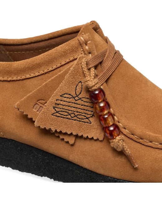 Clarks Brown Wallabee Lo Moc-Toe Shoes for men