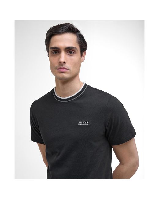 Barbour Black Buxton Tipped T-Shirt for men