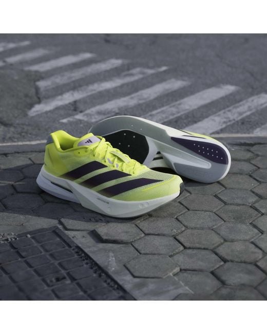 Adidas Yellow Adizero Boston 13 Road Running Shoes for men