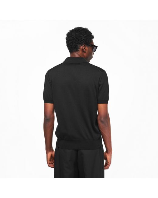 Tom Ford Black Tf Cotton Short Sleeve Polo Shirt for men