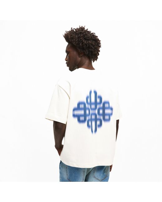 The Couture Club White Blurred Graphic Emblem T-Shirt for men