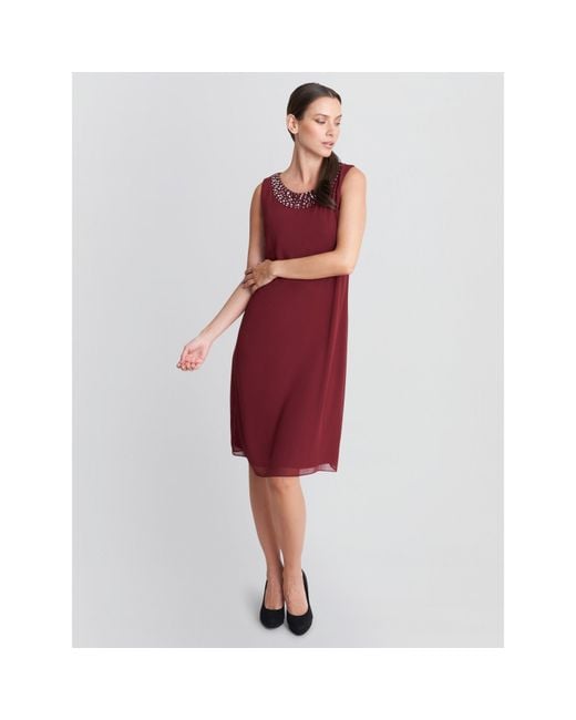 Gina Bacconi Red Joseline Short Chiffon Jacket Dress