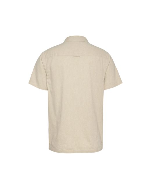 Tommy Hilfiger Natural Linen Blend Short-Sleeve Plain Shirt for men