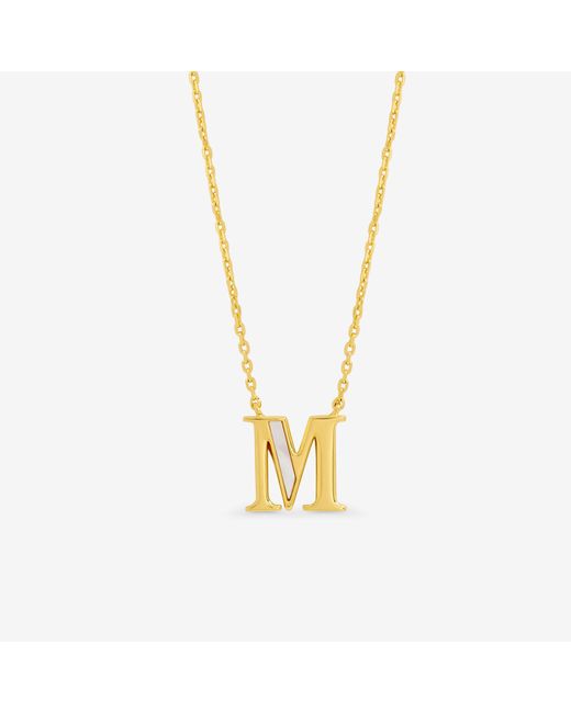 Inicio Metallic 14K Plated Pearl Initial Pendant