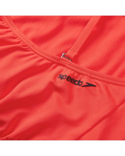 Speedo Red Gen Solid One Piece Swimsuit