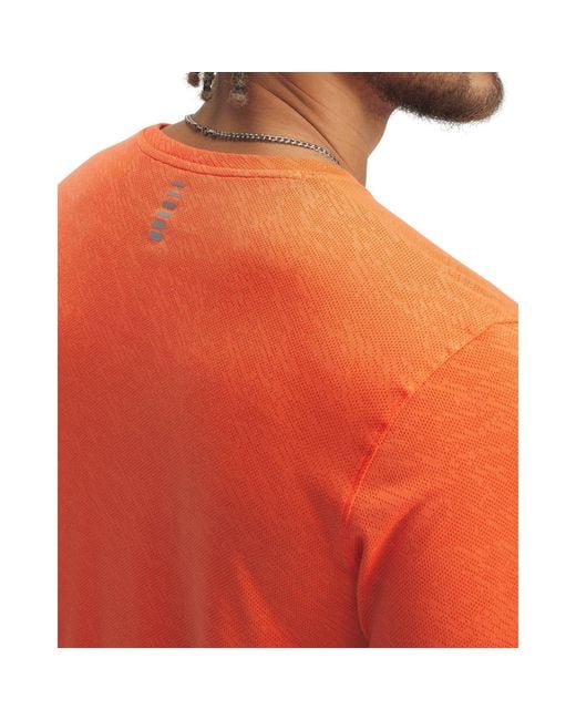 Under Armour Orange Launch Camo Short Sleeve Fire Reflective for men