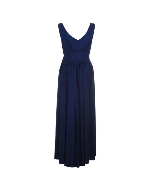 Biba Blue Bridesmaid Dip Hem Maxi Dress