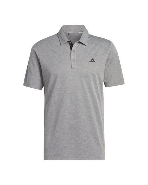 Adidas Gray S Heather Polo Shirt Short Sleeve Grey L for men