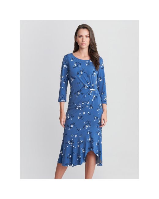 Gina Bacconi Blue Betty Jersey Dress With Trim