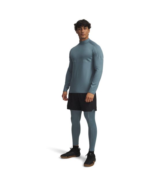 Under Armour Blue Cold Weather Grid Baselayer Leggings for men