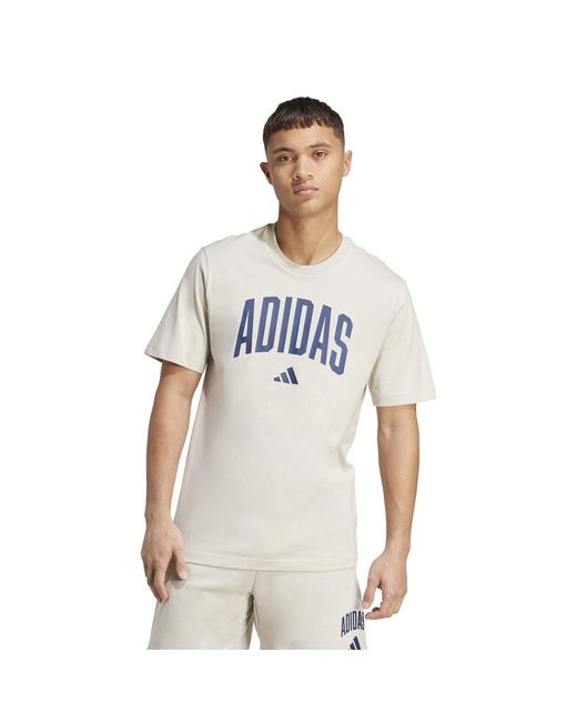 Adidas White Graphic Logo T-Shirt for men