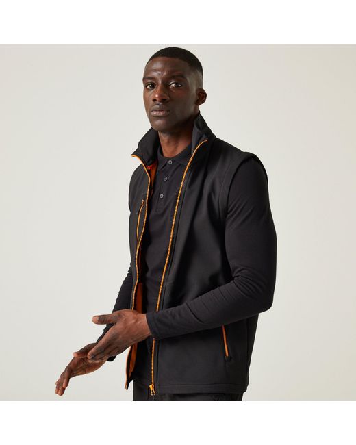 Regatta Black Navigate 2 Layer Softshell Bodywarmer for men