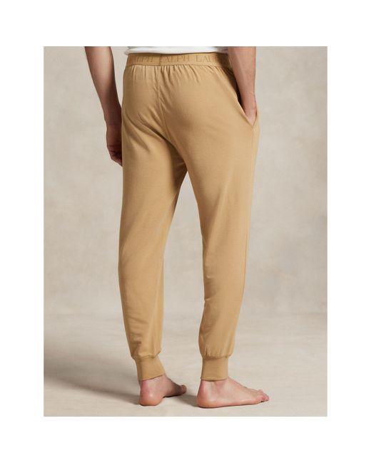 Polo Ralph Lauren Natural Tonal Taped Closed Hem Jersey Joggers for men