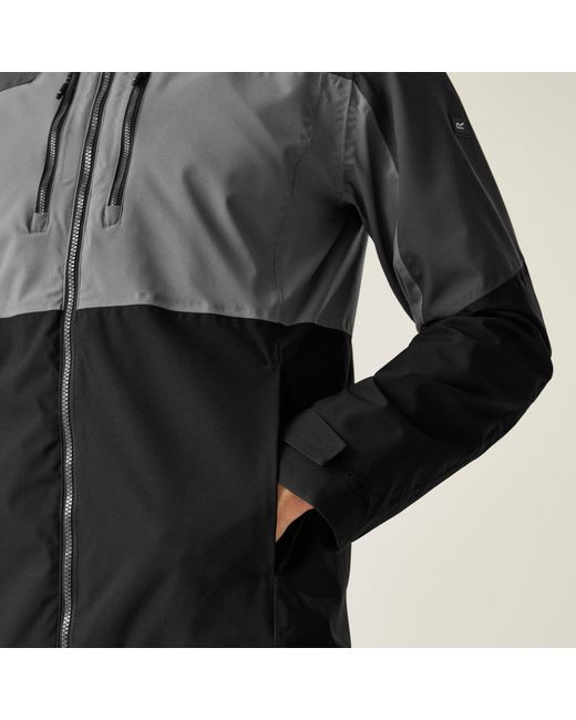 Regatta Black Maland Waterproof Hooded Jacket for men