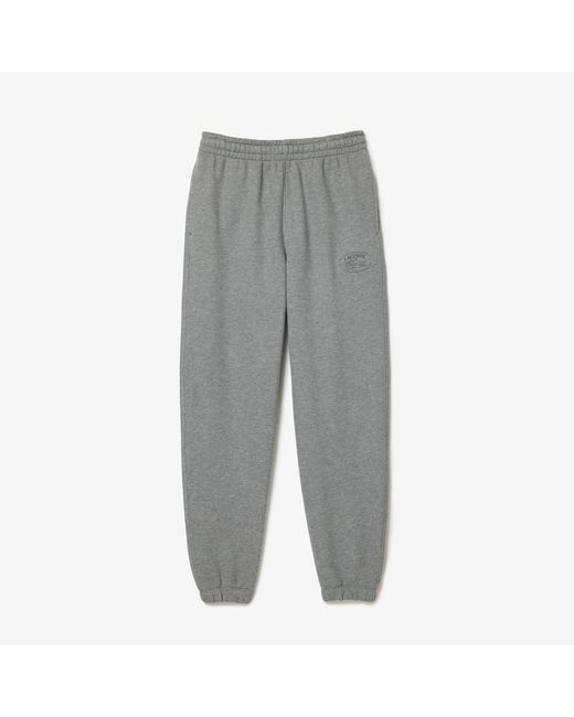 Lacoste Gray Straight Leg Embroidered Sweatpants