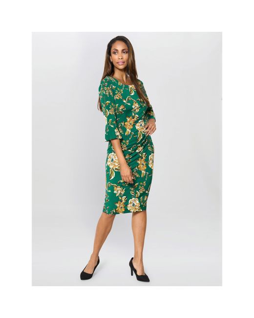Gina Bacconi Green Yasmine Floral Dress