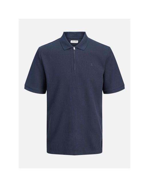 Jack & Jones Blue Jack Austin Zip Polo Plus Size for men