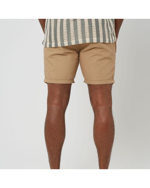 Brave Soul Natural Cotton Twill Chino Shorts for men