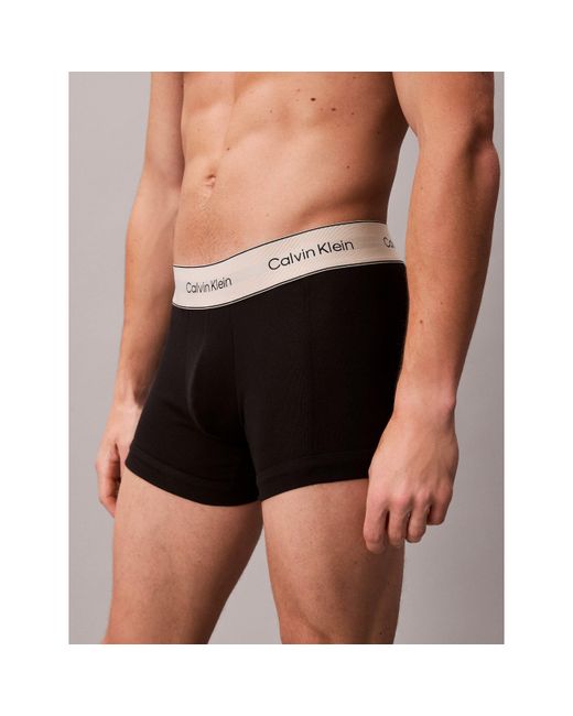 Calvin Klein Black Elastic Waistband Trunks for men