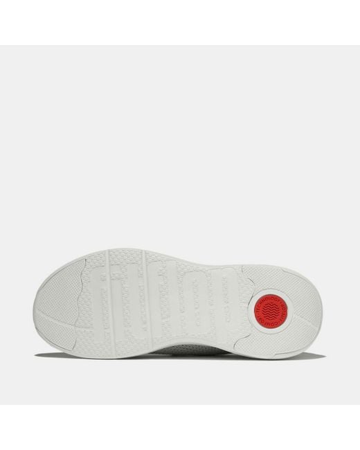 Fitflop White Super-Q Knit Slip-On Laced Trainers