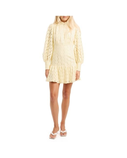 Bardot Metallic Remy Spot Mini Shirt Dress