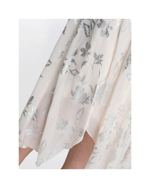 Gina Bacconi White Leanne Jacquard Dress