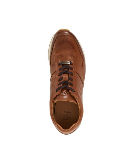 Dune Brown Trilogy Runner Low-Top Trainers for men