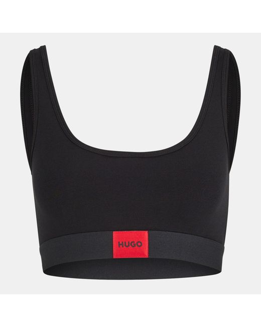 HUGO Black Logo Label Bralette