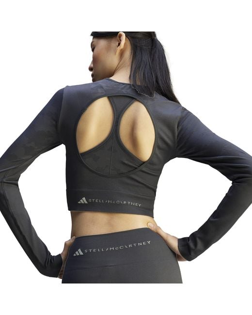 Adidas By Stella McCartney Gray Adidas Truestrength Seamless Long Sleeve Yoga Top