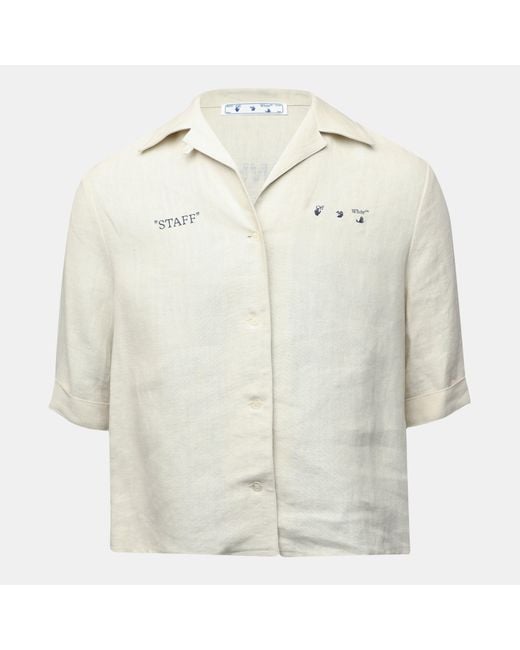 Off-White c/o Virgil Abloh Gray Off Off Linen Shirt