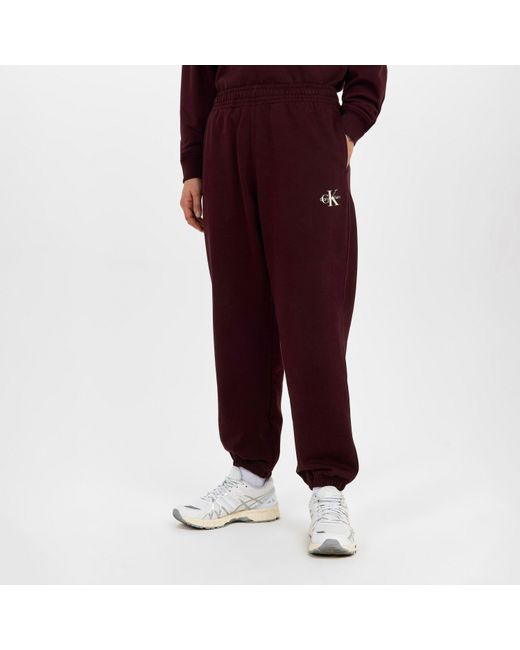 Calvin Klein Purple Ckj Mono Closed Hem Fleece Joggers