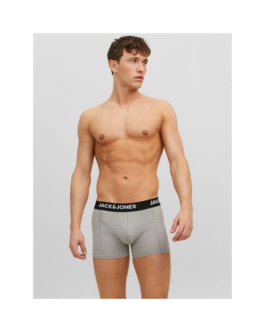 Jack & Jones Gray Anthony 3-pack Boxer Trunk for men
