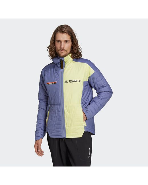 Adidas Blue Terrex Myshelter Primaloft Hooded Padded Jacket Me for men