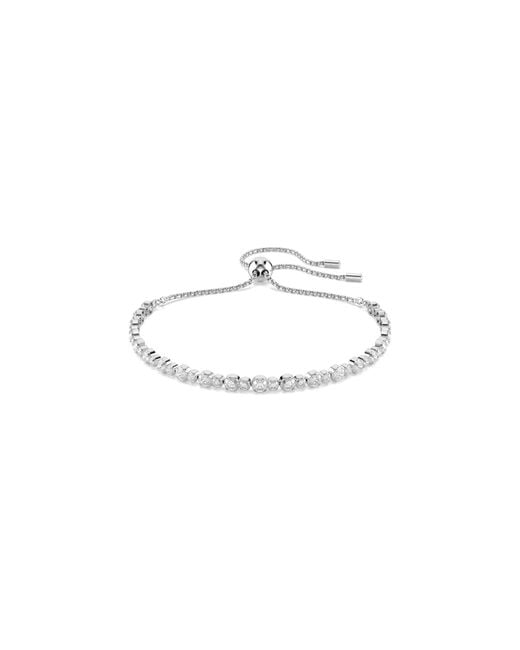 Swarovski Metallic Trilogy Triple Row Crystal Tennis Bracelet