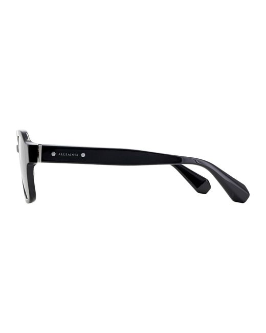 AllSaints Black Contemporary Geometric Square Sunglasses for men