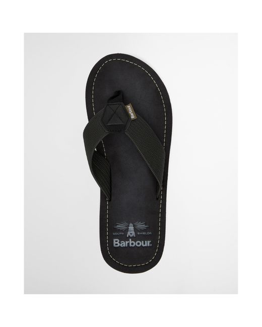 Barbour Black Toeman Beach Sandal for men