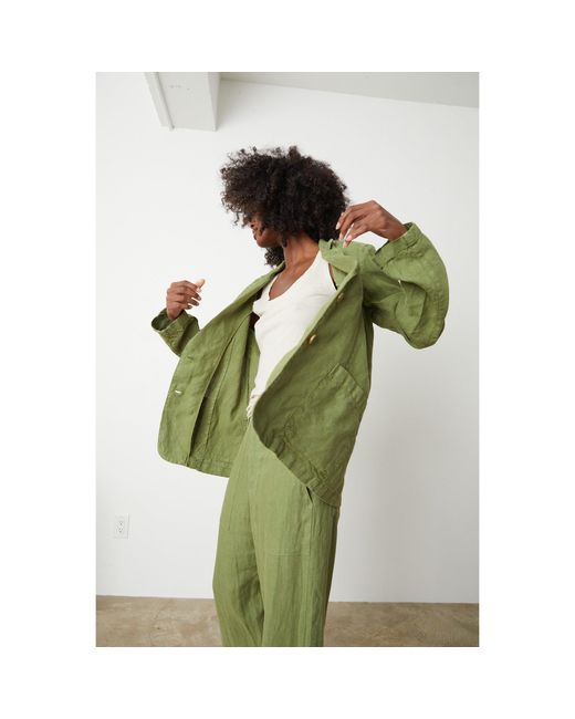 Velvet By Graham & Spencer Green Lightweight Relaxed Fit Parka
