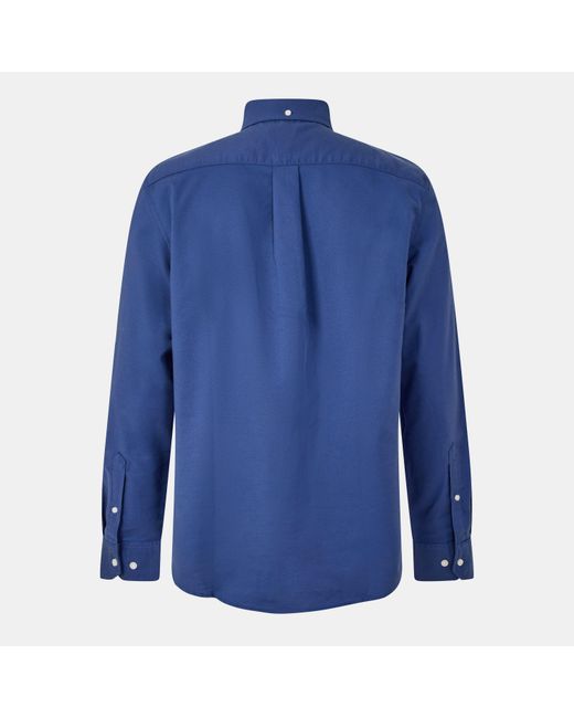 Farah Blue Boxworth Long-Sleeve Plain Shirt for men